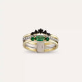 0.55 CT Emerald and Black Diamond Multi-Stone Ring