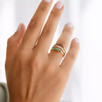0.55 CT Emerald and Black Diamond Multi-Stone Ring
