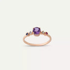 0.56 CT Ametist, Aquamarin, Safir ve Yakut Taşlı Yüzük