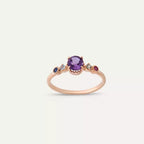 0.56 CT Amethyst, Aquamarine, Sapphire and Ruby Ring