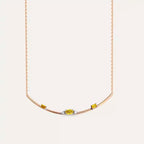 0.56 CT Yellow Sapphire and Diamond Rose Gold Necklace