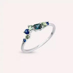 Violet 0.58 CT Multicolor Safir Taşlı Beyaz Altın Yüzük