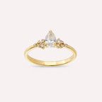 Flora 0.58 CT Pırlanta Taşlı Sarı Altın Yüzük