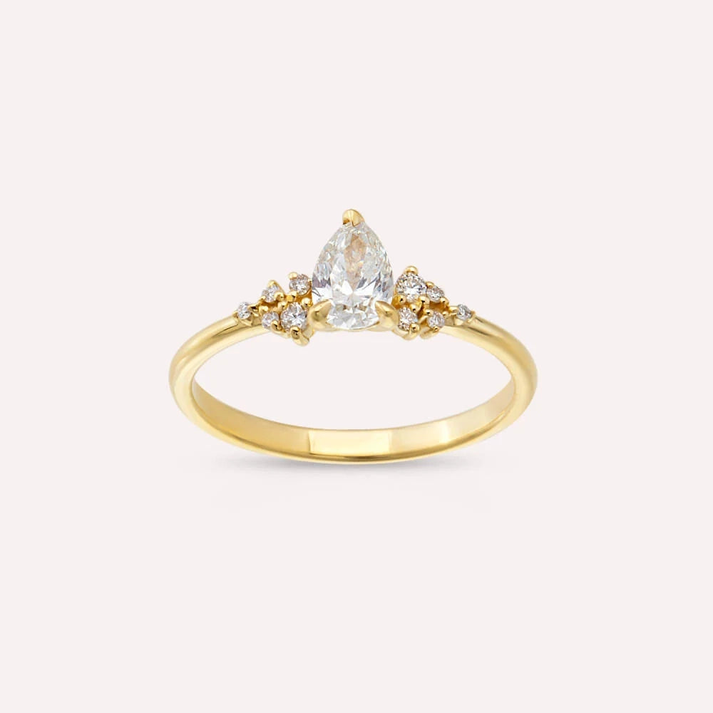 Flora 0.58 CT Diamond Yellow Gold Ring