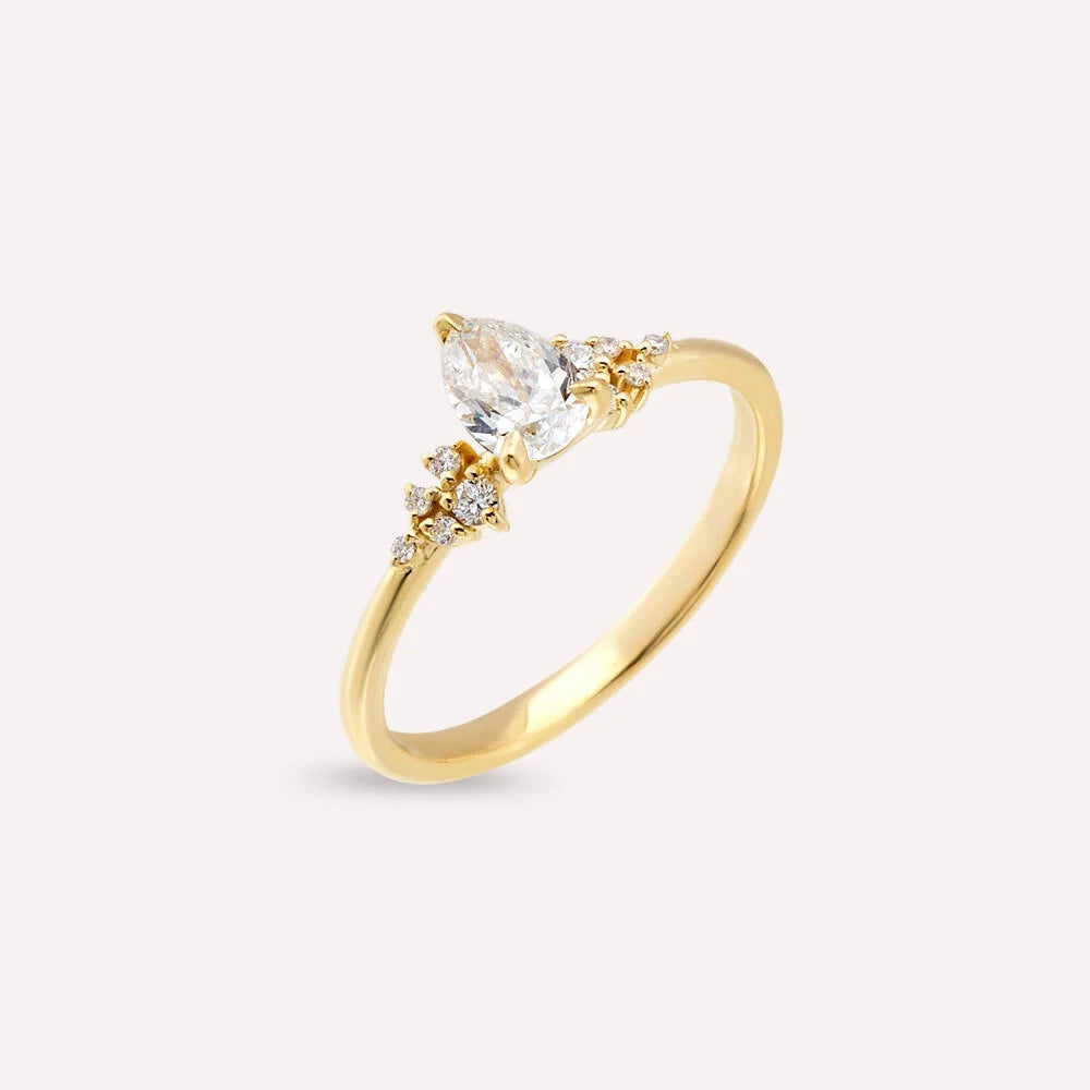 Flora 0.58 CT Diamond Yellow Gold Ring