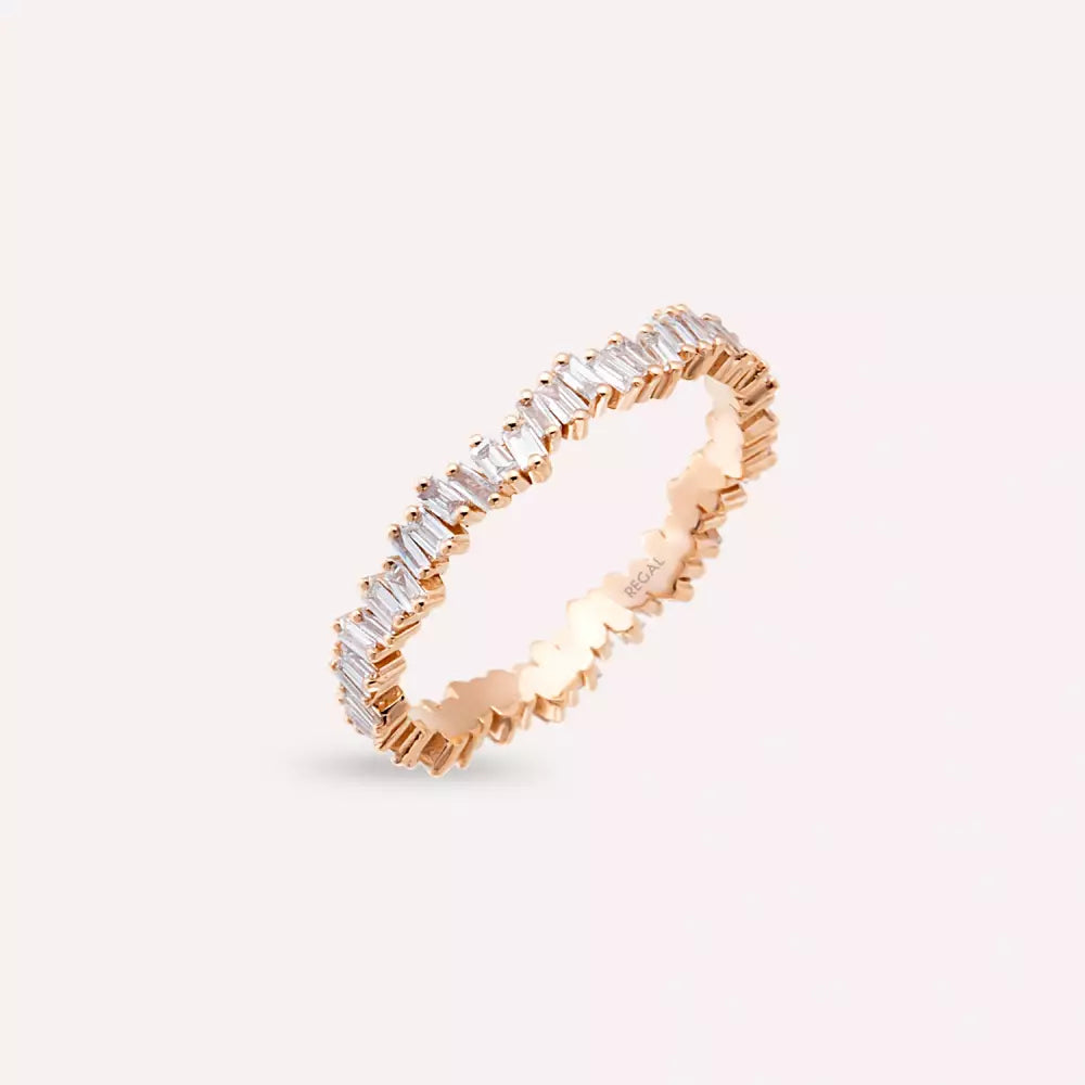 0.60 CT Baguette Diamond Full Eternity Ring in Rose Gold