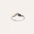 Violet 0.60 CT Multicolor Sapphire and Brown Diamond White Gold Ring