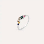Violet 0.60 CT Multicolor Sapphire and Brown Diamond White Gold Ring