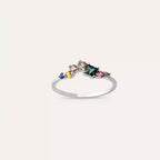 Violet 0.60 CT Multicolor Sapphire and Brown Diamond White Gold Ring