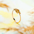 Cosmo 0.63 CT Yellow Sapphire and Diamond Rose Gold Ring