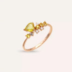 Cosmo 0.63 CT Yellow Sapphire and Diamond Rose Gold Ring