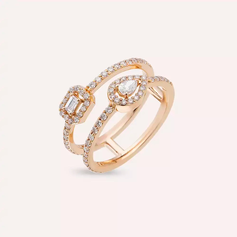 0.64 CT Diamond Rose Gold Ring