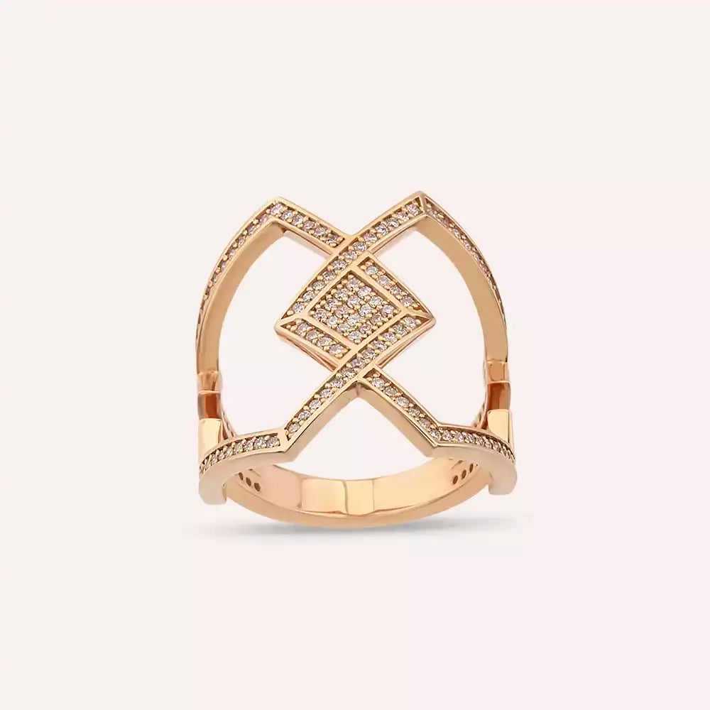 Centro 0.64 CT Diamond Rose Gold Ring
