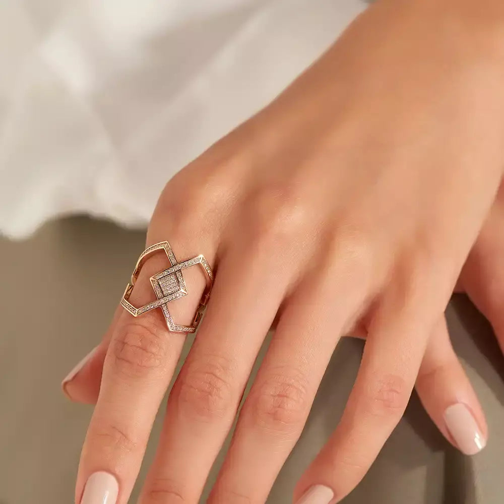 Centro 0.64 CT Diamond Rose Gold Ring