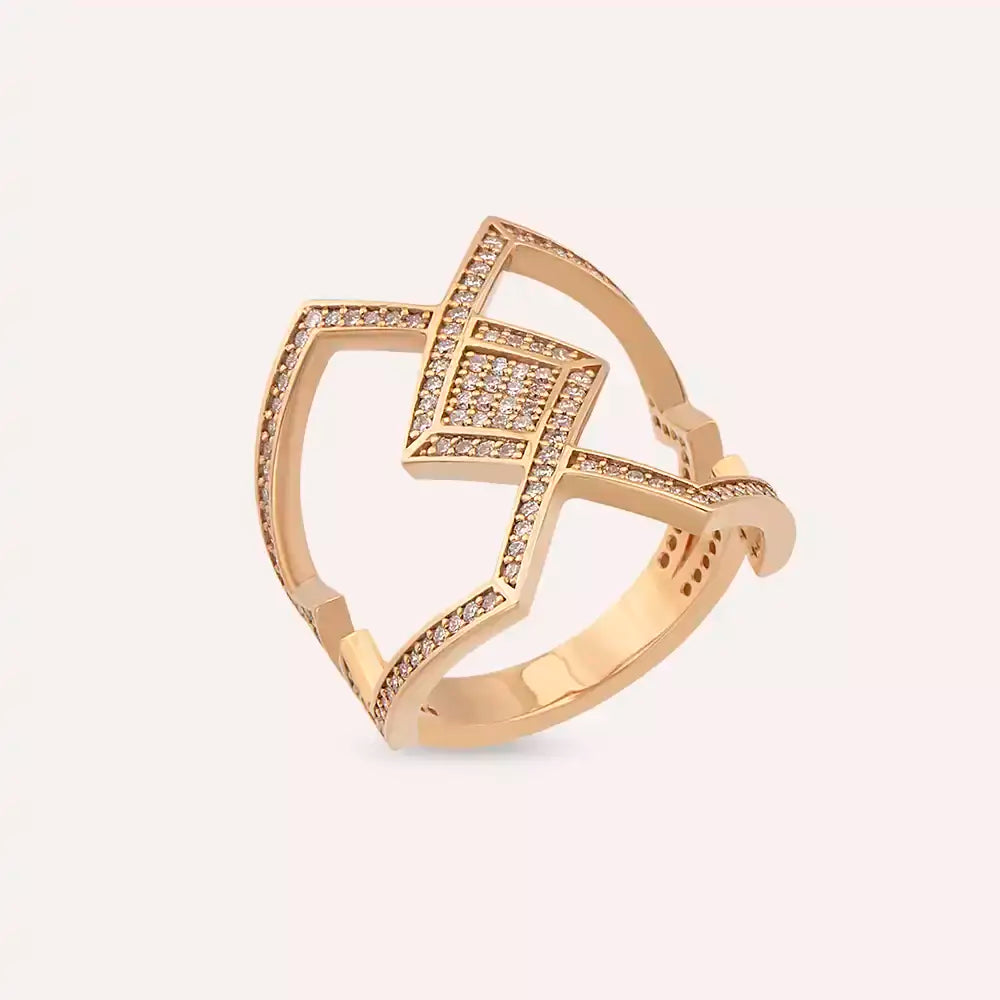 Centro 0.64 CT Diamond Rose Gold Ring