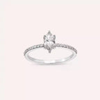 Celen 0.65 CT Marquis Cut Diamond White Gold Ring