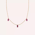 0.65 CT Marquise Cut Ruby Rose Gold Necklace