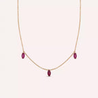 0.65 CT Marquise Cut Ruby Rose Gold Necklace
