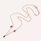 0.65 CT Marquise Cut Ruby Rose Gold Necklace