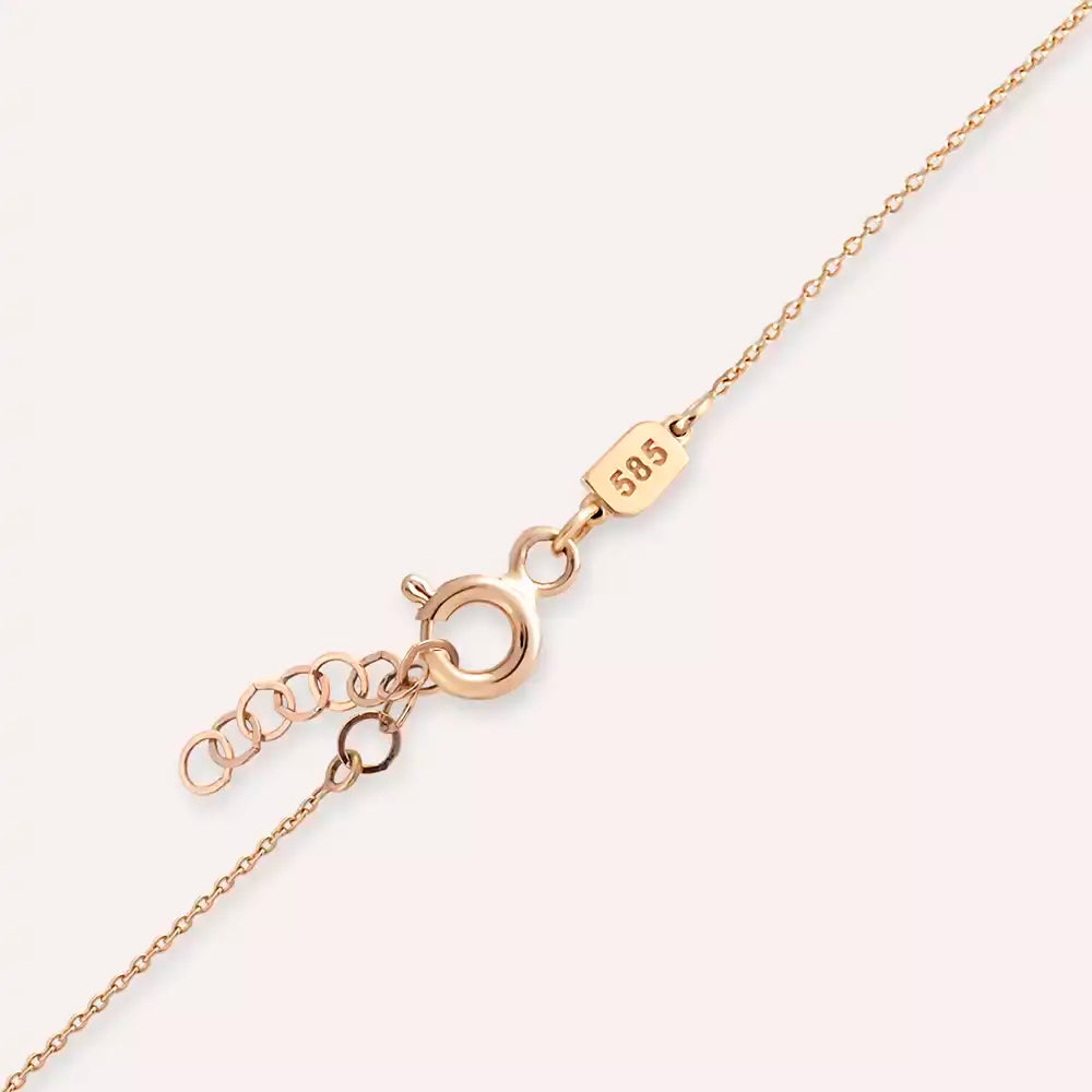 0.65 CT Marquise Cut Ruby Rose Gold Necklace