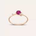 Douce 0.66 CT Multicolor Sapphire and Diamond Rose Gold Ring