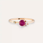 Douce 0.66 CT Multicolor Sapphire and Diamond Rose Gold Ring