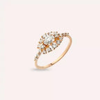 Pollen 0.68 CT Oval Cut Diamond Rose Gold Ring
