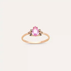 Dew 0.69 CT Pink Sapphire and Brown Diamond Rose Gold Ring