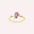 Arist 0.69 CT Pink Sapphire and Diamond Yellow Gold Ring