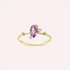 Arist 0.69 CT Pink Sapphire and Diamond Yellow Gold Ring