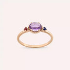 Swing 0.70 CT Multicolor Sapphire Rose Gold Ring