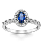 0,70 Karat Pırlantalı Safir Yüzük