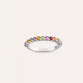 0.71 CT Multicolor Sapphire Half Eternity White Gold Ring