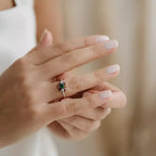 Pollen 0.73 CT Multicolor Sapphire and Emerald Stone White Gold Ring