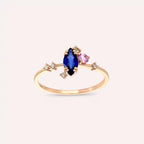 Arist 0.74 CT Sapphire and Diamond Rose Gold Ring