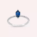 Celen 0.75 CT Sapphire and Diamond White Gold Ring