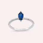 Celen 0.75 CT Sapphire and Diamond White Gold Ring