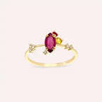 Arist 0.75 CT Ruby and Multicolor Sapphire Yellow Gold Ring