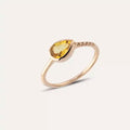 Arlo 0.77 CT Teardrop-Cut Yellow Sapphire and Diamond Rose Gold Ring