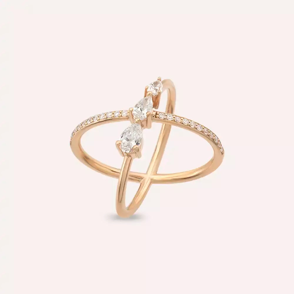 Lucent 0.79 CT Diamond Rose Gold Ring