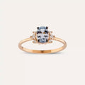 Navy 0.81 CT Light Blue Sapphire and Diamond Rose Gold Ring