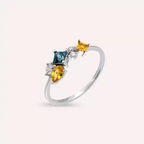 Candy 0.81 CT Multicolor Sapphire and Diamond White Gold Ring