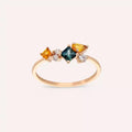 Candy 0.81 CT Multicolor Sapphire and Diamond Rose Gold Ring