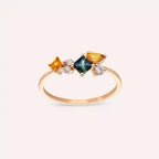 Candy 0.81 CT Multicolor Sapphire and Diamond Rose Gold Ring