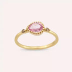 Arlo 0.82 CT Pink Sapphire and Brown Diamond Yellow Gold Ring