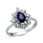 0,82 Karat Pırlantalı Safir Yüzük