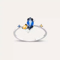 Arist 0.83 CT Multi-Color Sapphire and Diamond White Gold Ring