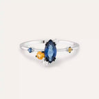 Arist 0.83 CT Multi-Color Sapphire and Diamond White Gold Ring