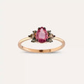 Dew 0.84 CT Multicolor Sapphire and Brown Diamond Rose Gold Ring