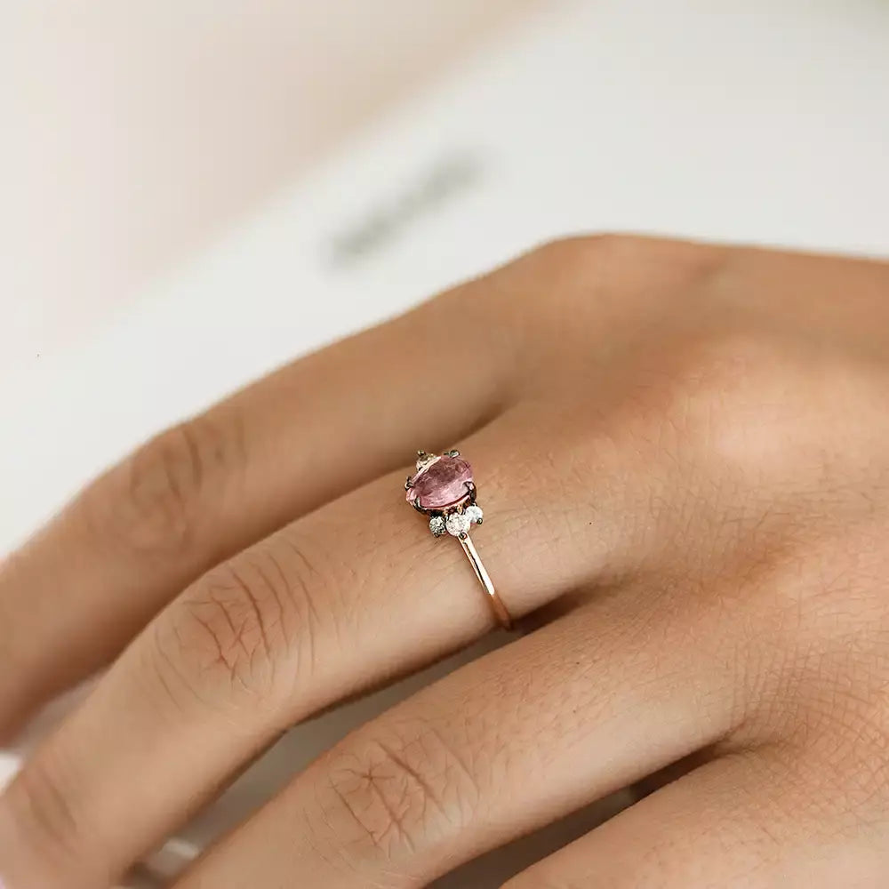 Dew 0.84 CT Multicolor Sapphire and Brown Diamond Rose Gold Ring